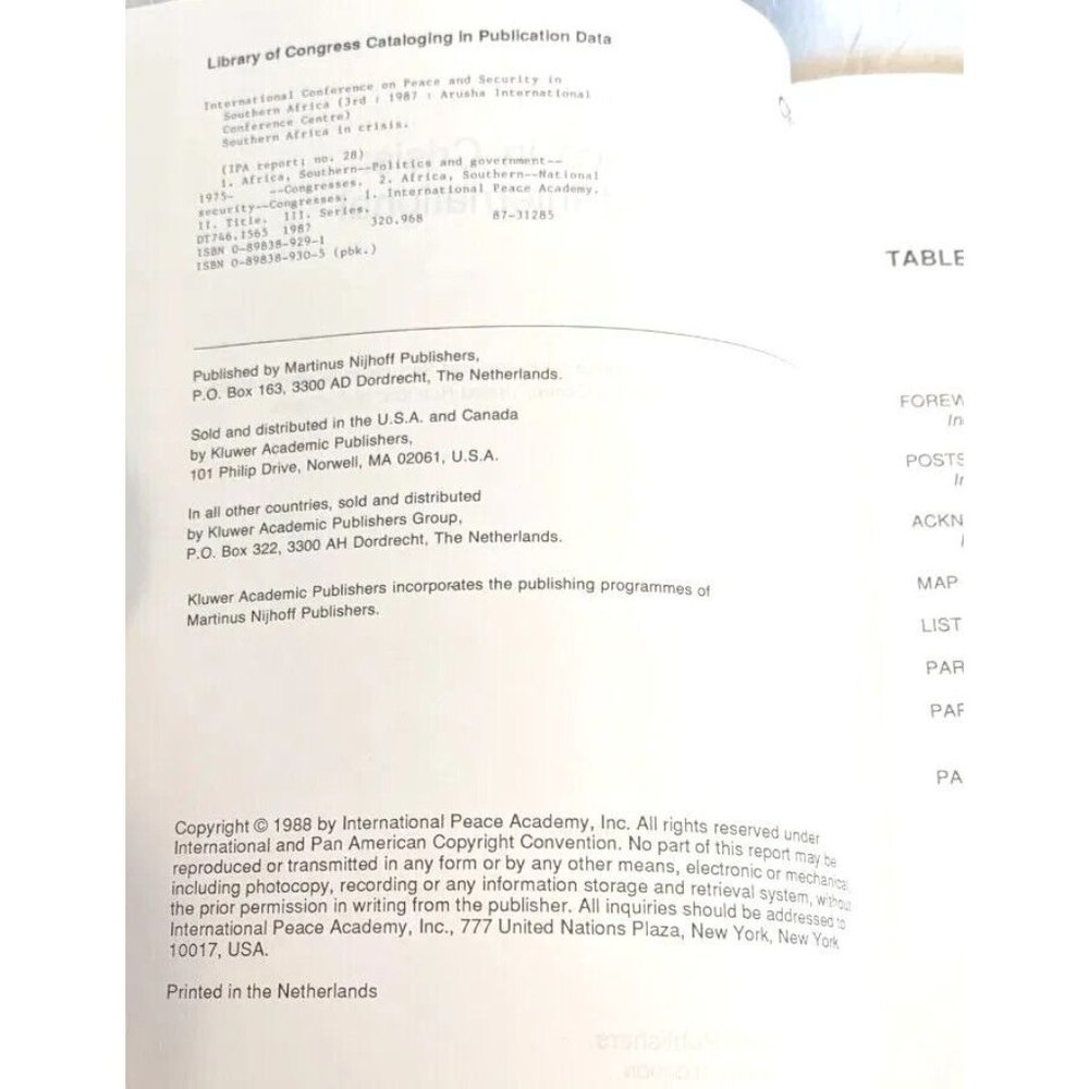 Southern Africa In Crisis Peace Regional International Responses Academy 28 And - Picture 4 of 13